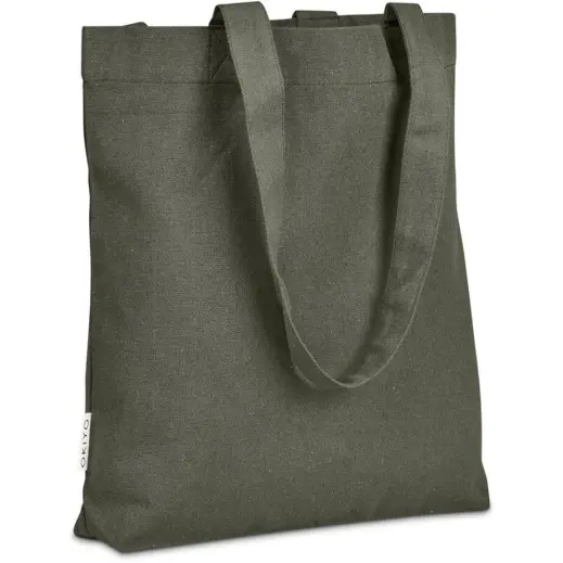 Okiyo Kyanbasu Recycled Canvas Shopper Military Green Close Up